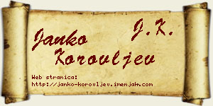 Janko Korovljev vizit kartica